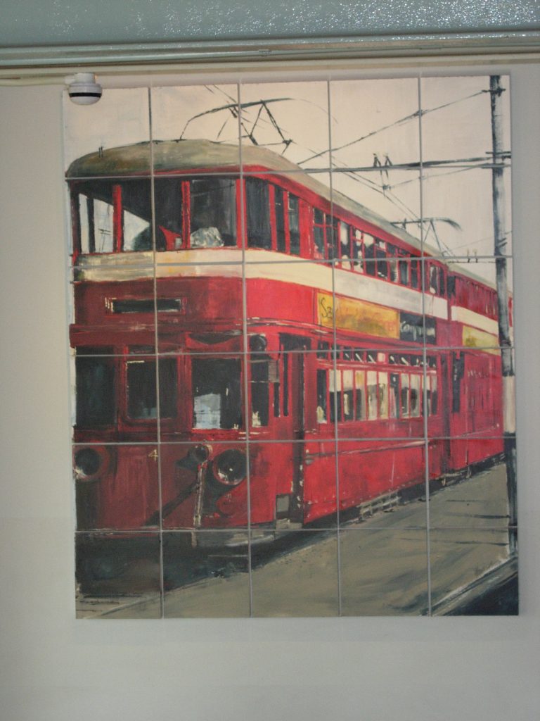 Mural inside cafe